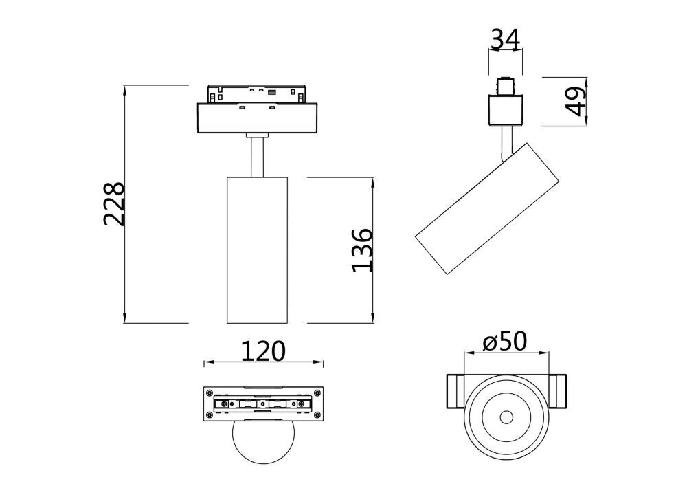 Трековый светильник 13W 4000К для магнитного шинопровода Maytoni Focus LED TR019-2-10W4K-MG