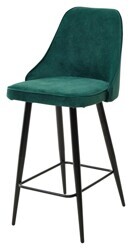 Полубарный стул NEPAL-PB ЗЕЛЕНЫЙ #19, велюр/ черный каркас (H=68cm)