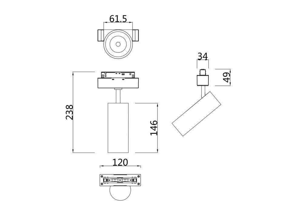 Трековый светильник 18W 3000К для магнитного шинопровода Maytoni Focus LED TR019-2-15W3K-W