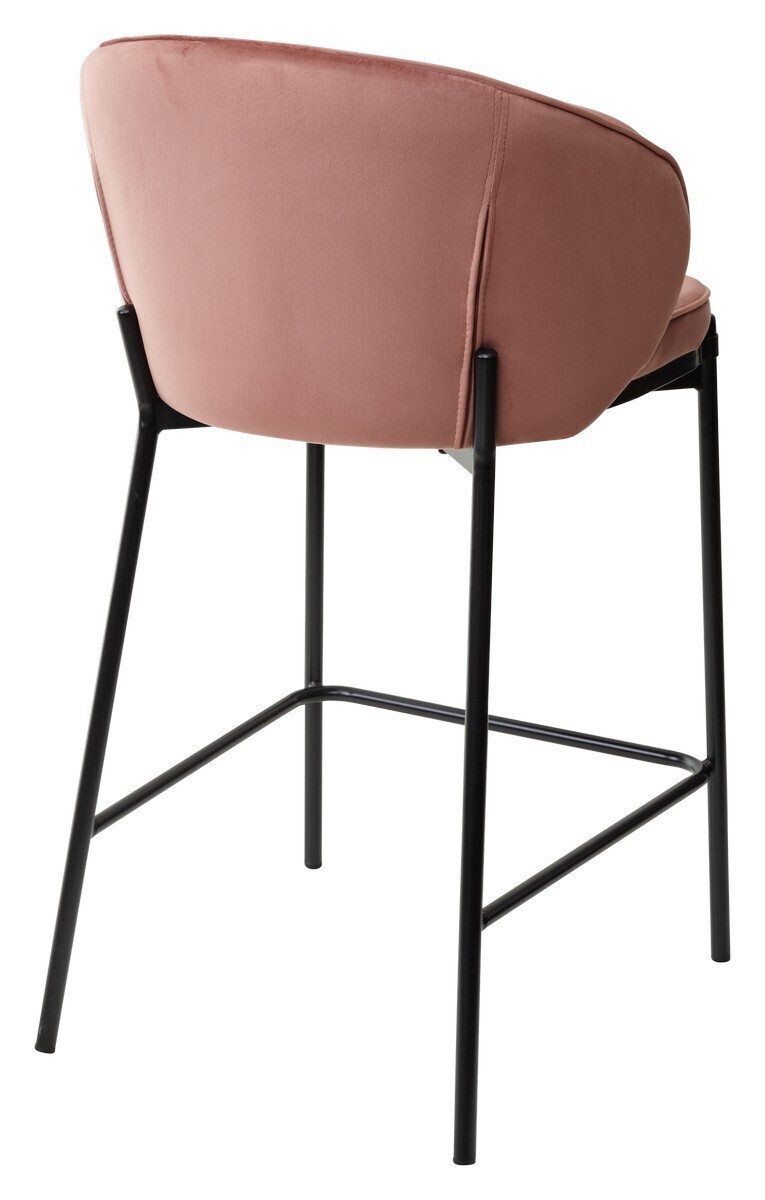 Полубарный стул WENDY BLUVEL-52 PINK (H=65cm), велюр