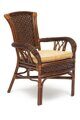 Комплект обеденный "ANDREA" ( стол со стеклом + 4 кресла + подушки) Pecan Washed