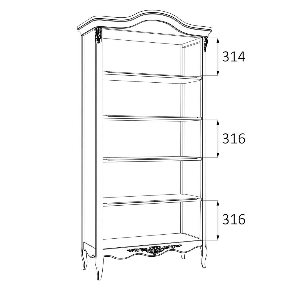 Книжный шкаф Romantic Gold R137-K02-G