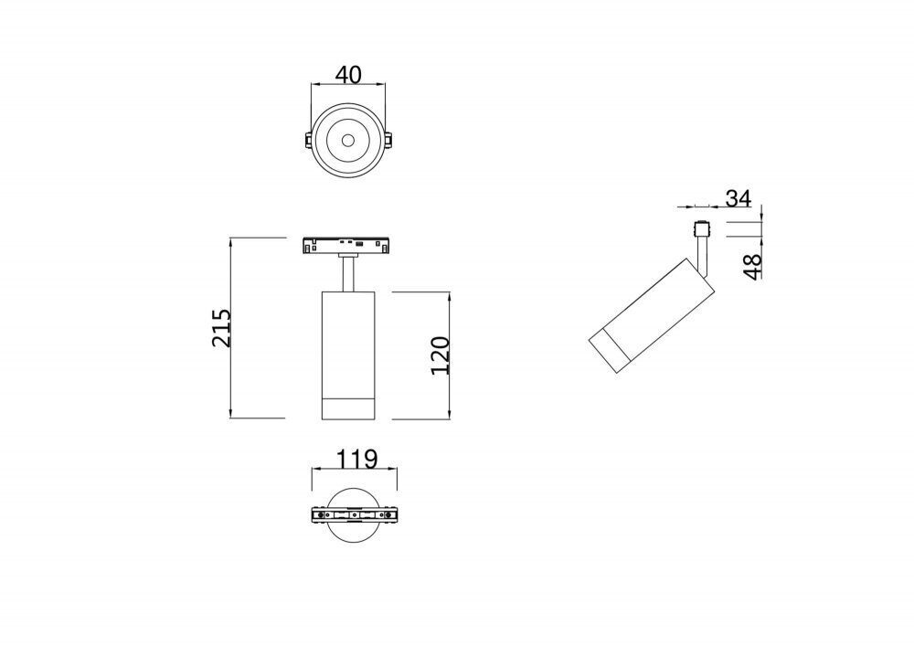 Трековый светильник 7W 4000К для магнитного шинопровода Maytoni Focus LED TR019-2-7W4K-MG