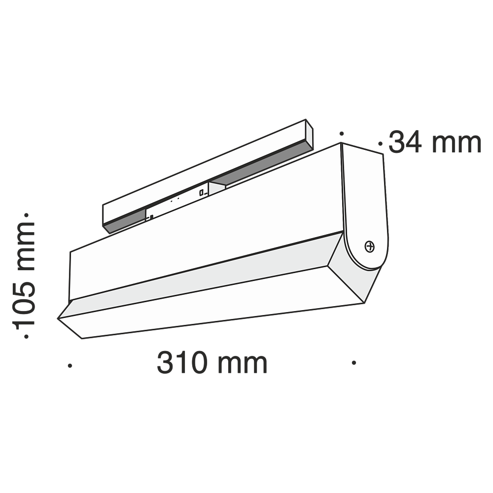 Трековый светильник 20W 4000К для магнитного шинопровода Track lamps Maytoni TR013-2-20W4K-B