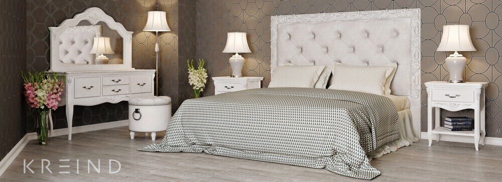 Кровать с мягким изголовьем 180*200 Silvery Rome S218D-K00-AS-B07
