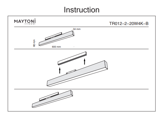 Трековый светильник 20W 4000К для магнитного шинопровода Maytoni Track lamps TR012-2-20W4K-B