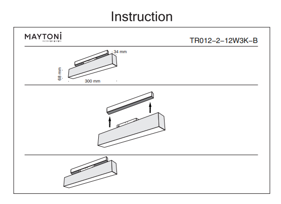 Трековый светильник 12W 3000К для магнитного шинопровода Maytoni Track lamps TR012-2-12W3K-B