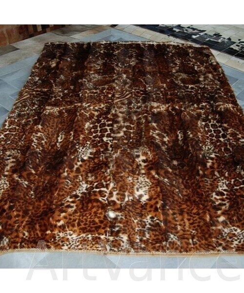Покрывало из меха молодого козленка "Leopard animal print"