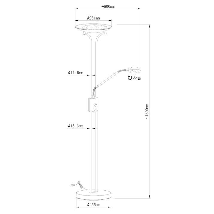 Торшер для чтения Arte Lamp Duetto A4329PN-2SS