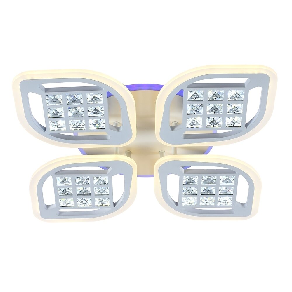 Светодиодная диммируемая люстра с пультом Profit Light 18067/4 A WHT 168W+8W RGB