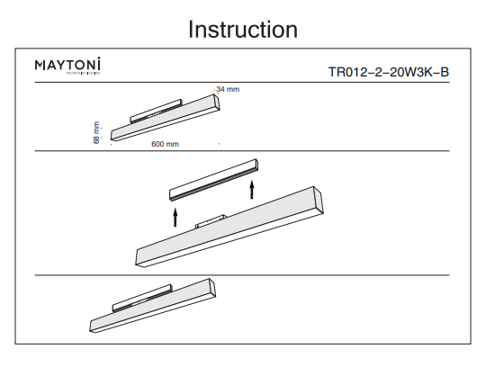 Трековый светильник 20W 3000К для магнитного шинопровода Maytoni Track lamps TR012-2-20W3K-B