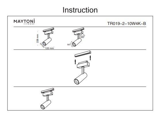 Трековый светильник 13W 4000К для магнитного шинопровода Track lamps Maytoni TR019-2-10W4K-B