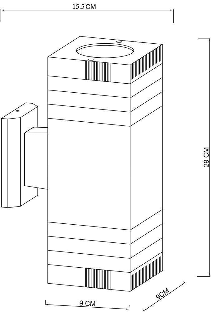 Уличный настенный светильник Arte Lamp A4421AL-2BK