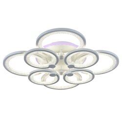 Светодиодная диммируемая люстра с ПДУ Profit Light 8002/4+4 WHT 192W+8W RGB