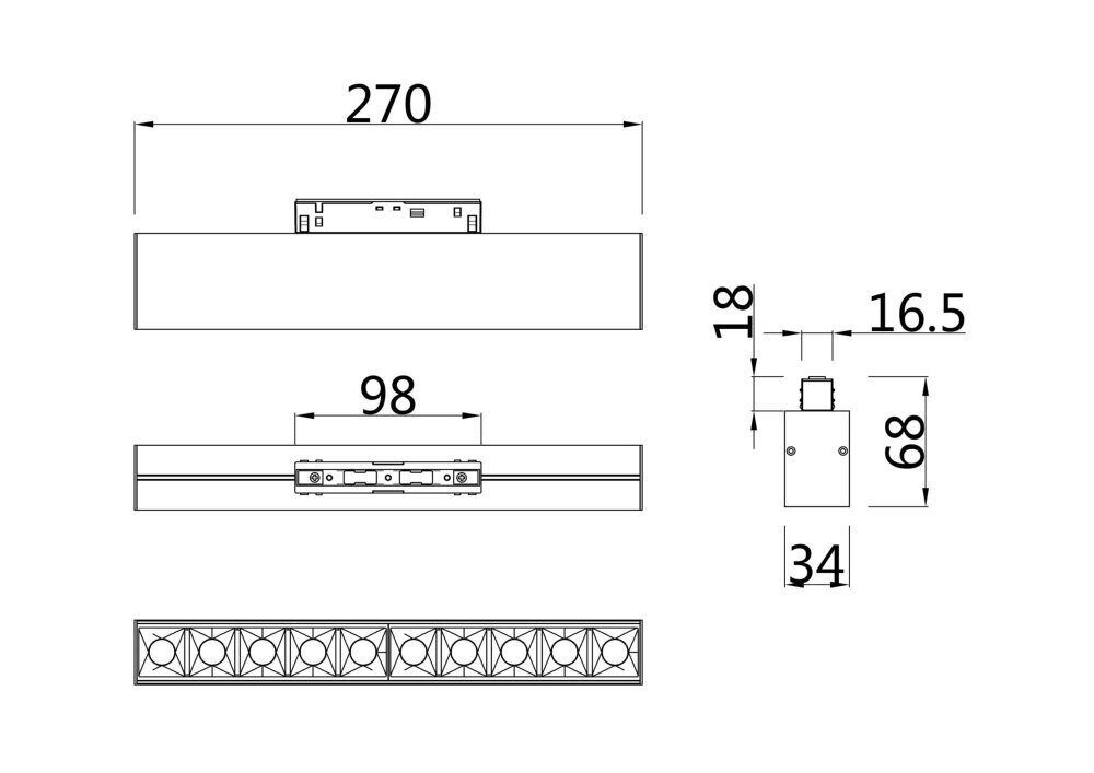 Трековый светильник 20W 4000К для магнитного шинопровода Maytoni Points TR014-2-20W4K-W