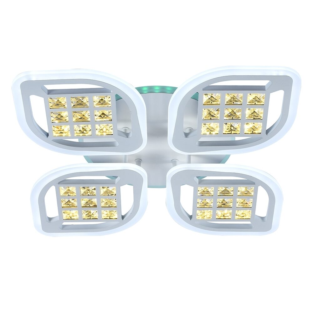 Светодиодная диммируемая люстра с пультом Profit Light 18067/4 A WHT 168W+8W RGB