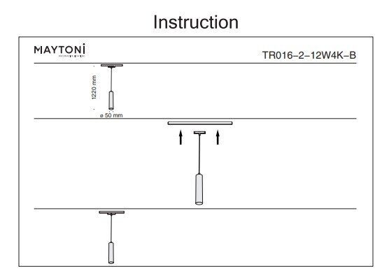 Трековый светильник на подвесе 13W 4000К для магнитного шинопровода Track lamps Maytoni TR016-2-12W4K-B