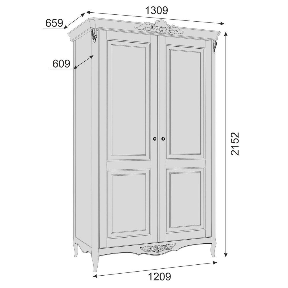Шкаф 2 двери Atelier Home APs622-K04-S