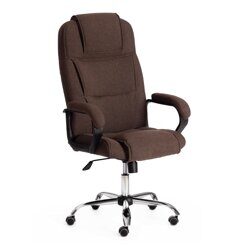 Кресло офисное BERGAMO ткань, коричневый, хром