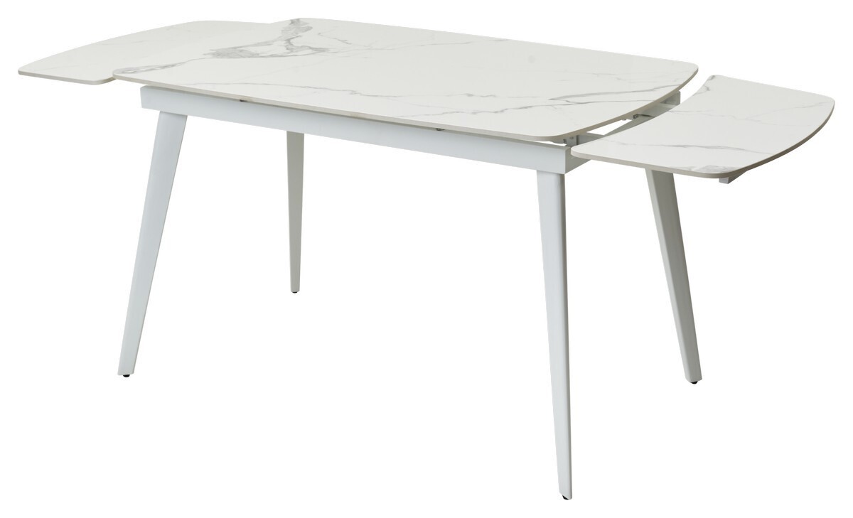 Стол ELIOT 120 GLOSS STATUARIO WHITE SINTERED STONE / WHITE