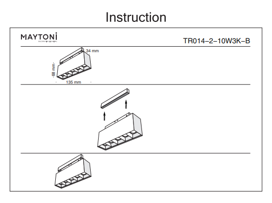 Трековый светильник 11W 3000К для магнитного шинопровода Maytoni Track lamps TR014-2-10W3K-B