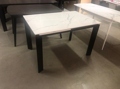 Стол CORNER 120 STATUARIO WHITE с глянцевой столешницей из монолитной керамики "под мрамор"