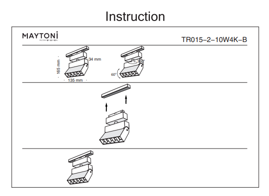Трековый светильник 11W 4000К для магнитного шинопровода Maytoni Track lamps TR015-2-10W4K-B