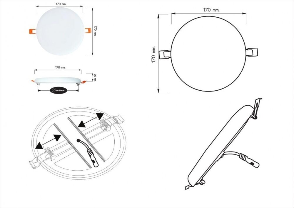 Светильник встраиваемый светодиодный Arte lamp Prior A7983PL-1WH