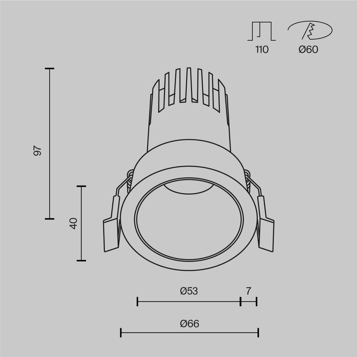 Встраиваемый светильник Maytoni Technical Dip DL116-10W-4K-B