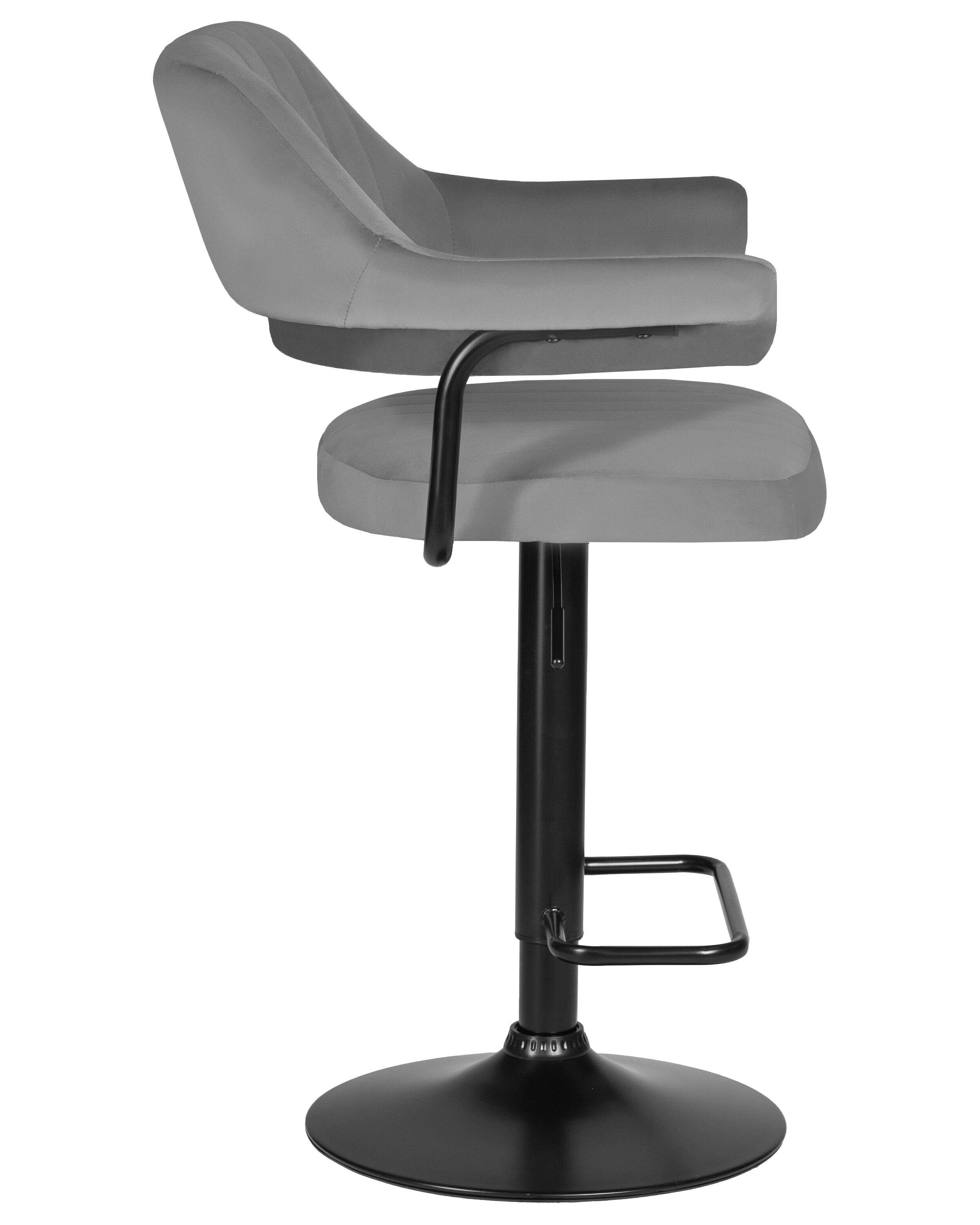 Купить стул барный DOBRIN CHARLY BLACK (серый велюр (MJ975)) в Алматы