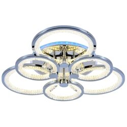 Светодиодная диммируемая люстра с ПДУ Profit Light 8002/3+3 CHR 144W+8W RGB