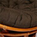 Кресло-качалка плетёное из ротанга «Papasan» с подушкой коричневый цвет/ Cognac (коньяк)